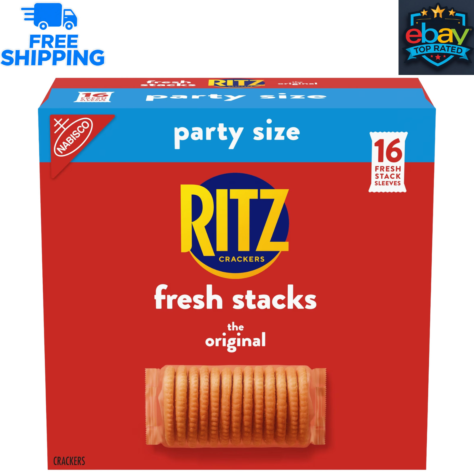 RITZ Fresh Stacks Original Crackers, Party Size, 23.7 oz., 16 Snack Packs