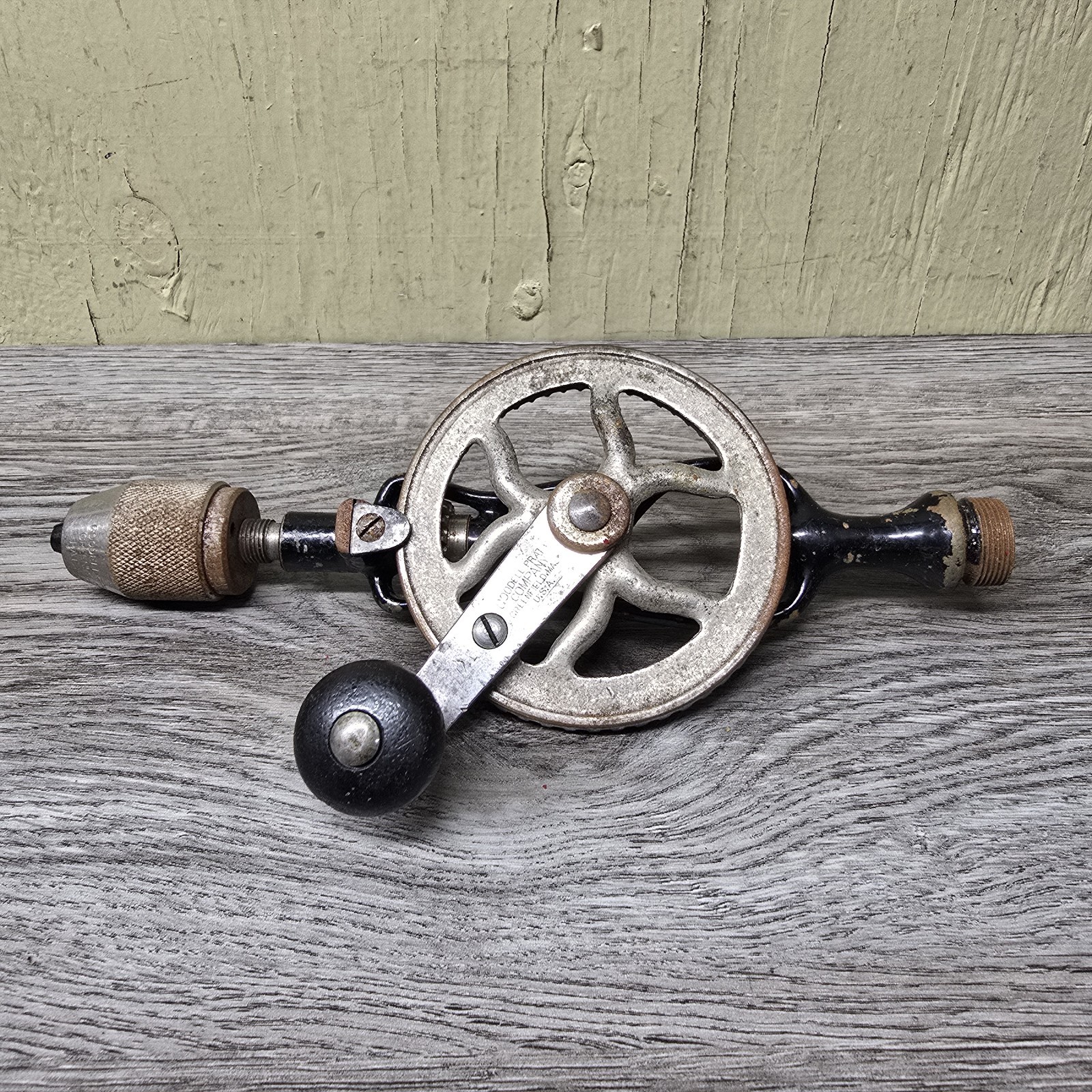Vintage Goodell-Pratt No. 5 1/2 Hand Crank Drill Greenfield Mass USA