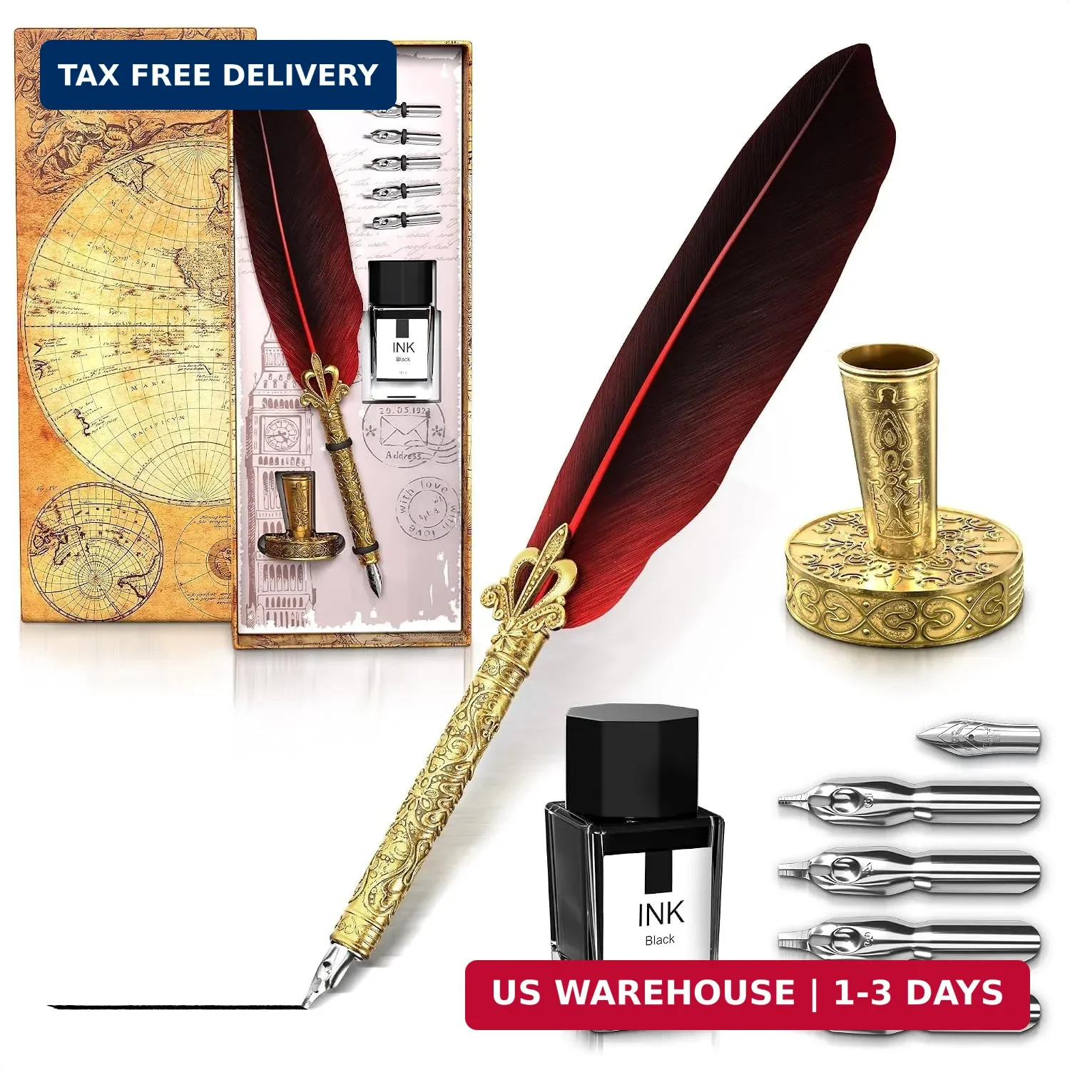 Lagarto Feather Pen and Ink Set, 11.4