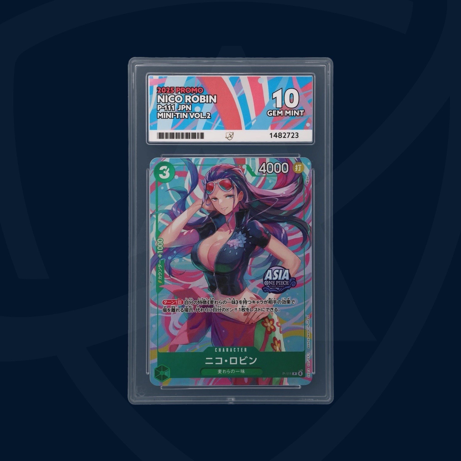 Nico Robin P-111 2025 Asia Promo One Piece TCG Japanese Foil Graded ACE 10 Nico Robin P-111 2025 Asia Promo One Piece TCG Japanese Foil Graded ACE 10