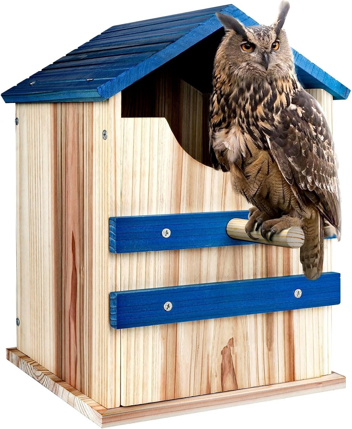 Screech Owl House Large Handmade Wooden Owl Boxes Outside W/ Mounting Screws 10