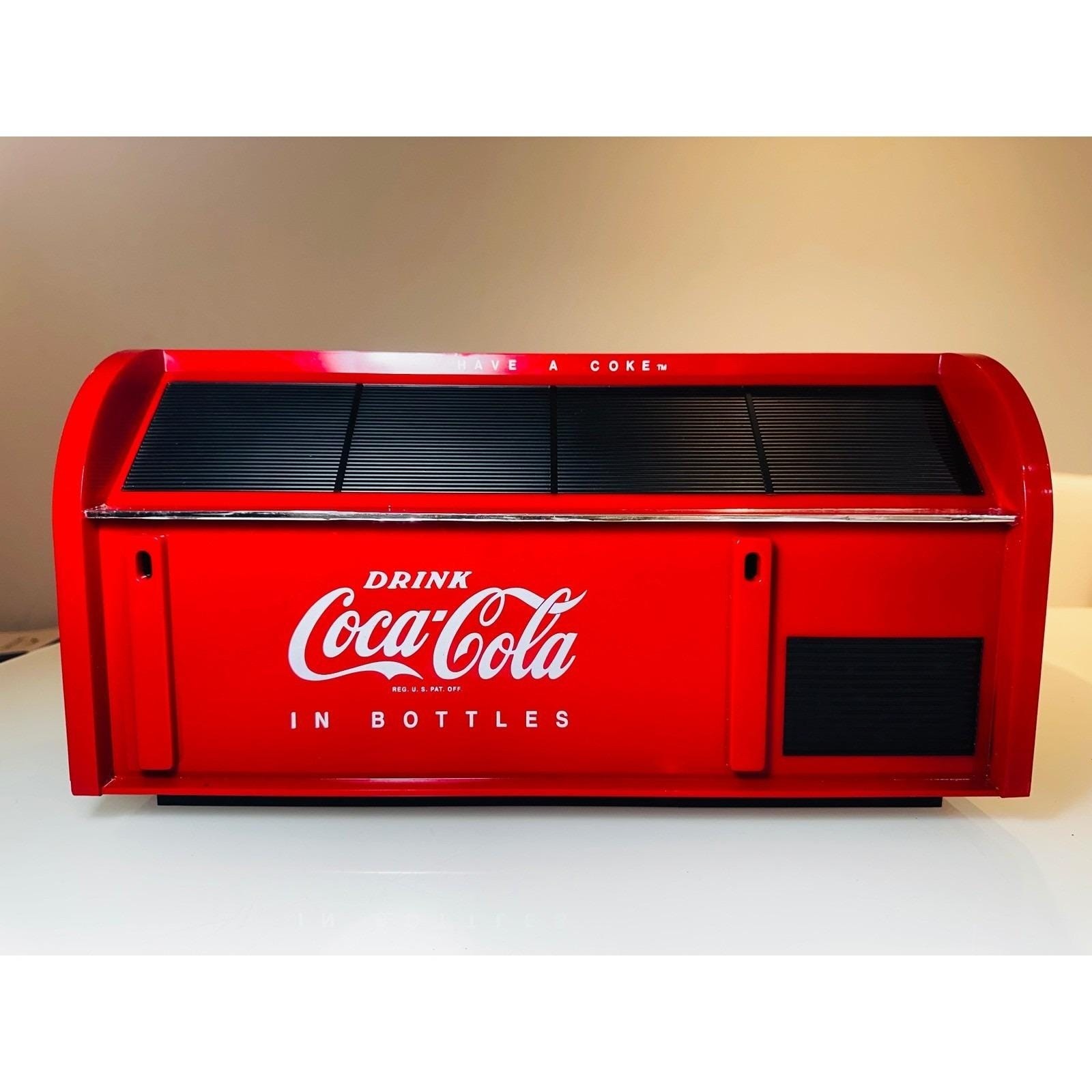 Vintage 1995 Coca-Cola Red Plastic Bread Box Roll Top Countertop Storage Cooler