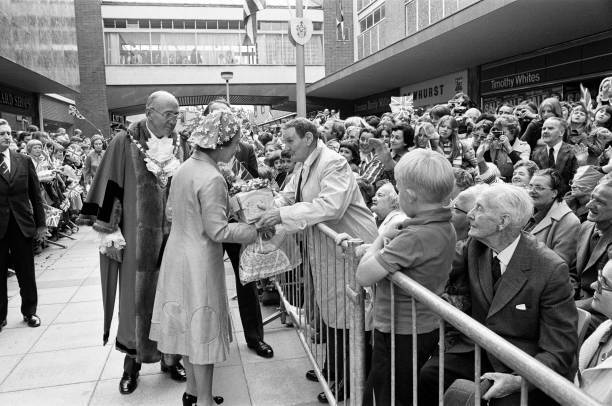 Queen Elizabeth II during her visit to Solihull 1977 Old Photo