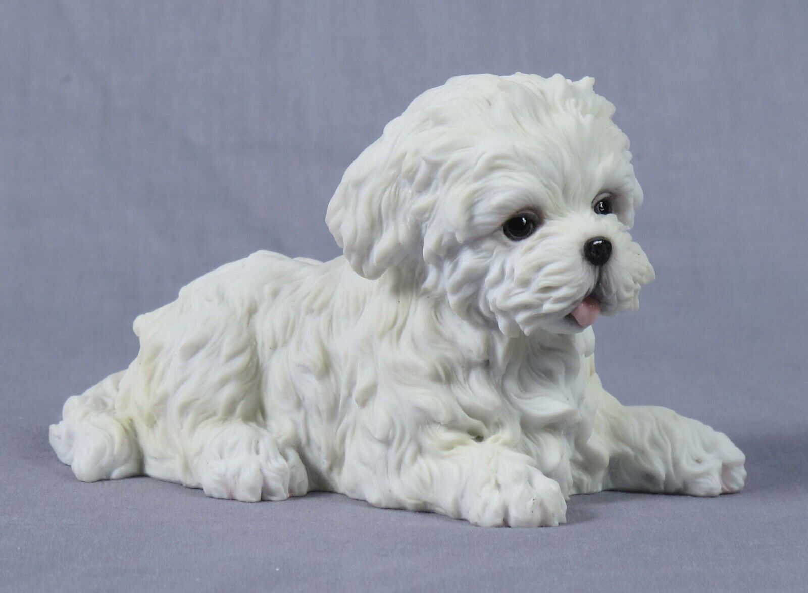 White Terrier Polystone Cute Adorable Maltese Puppy Dog Animal Figurine Decor