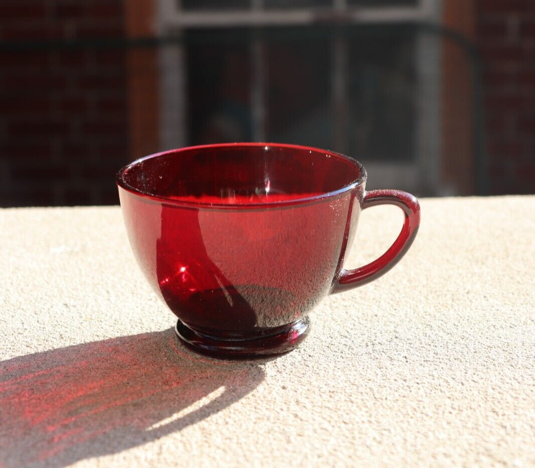 Original Vintage Red Ruby Glass Cup- Tea Cup- Coffee Cup ~ 2 3/8\