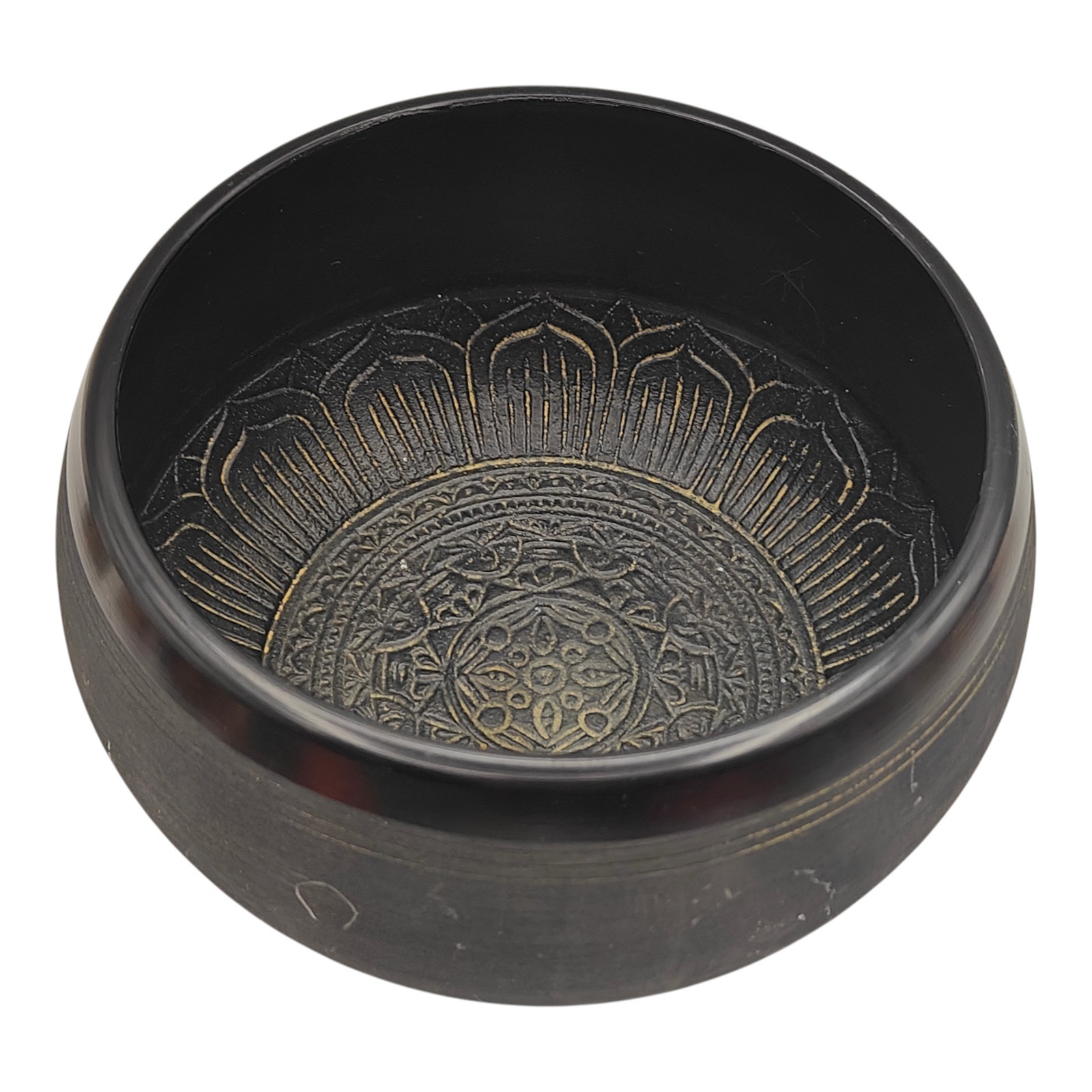 Extra Loud Five Buddha Brass Singing Bowl Tibetan Buddhist READ