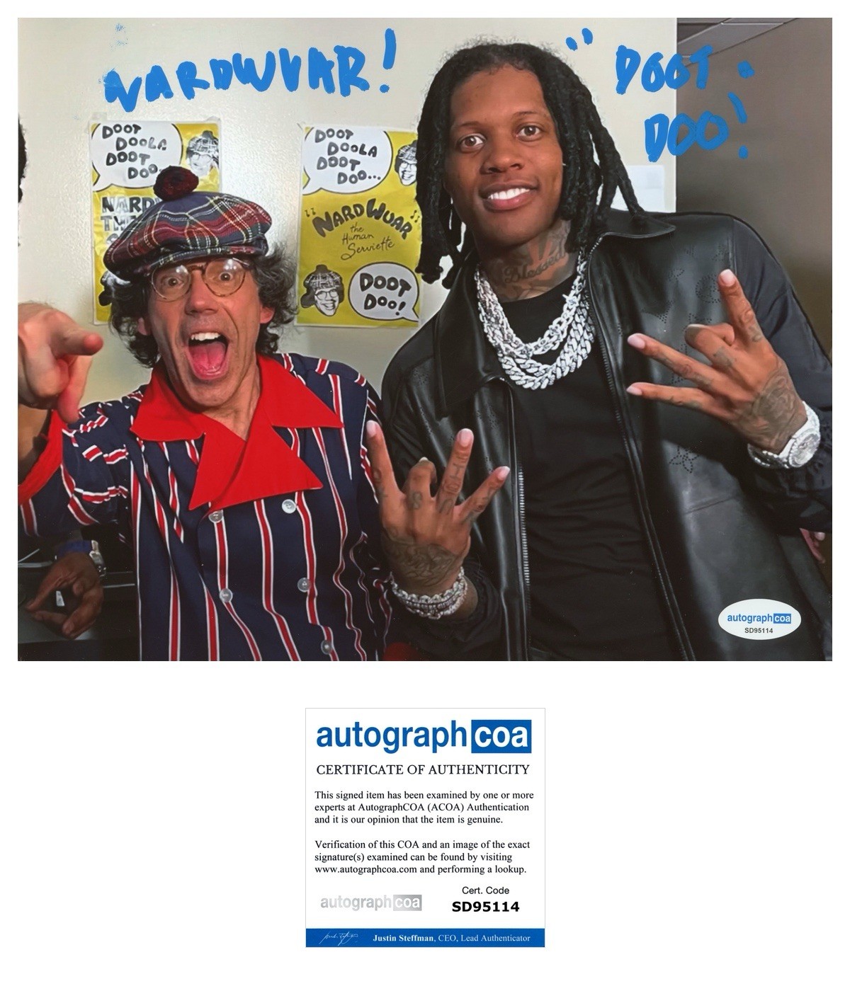 NARDWUAR INTERVIEW SIGNED LIL DURK 8x10 PHOTO - ACOA COA