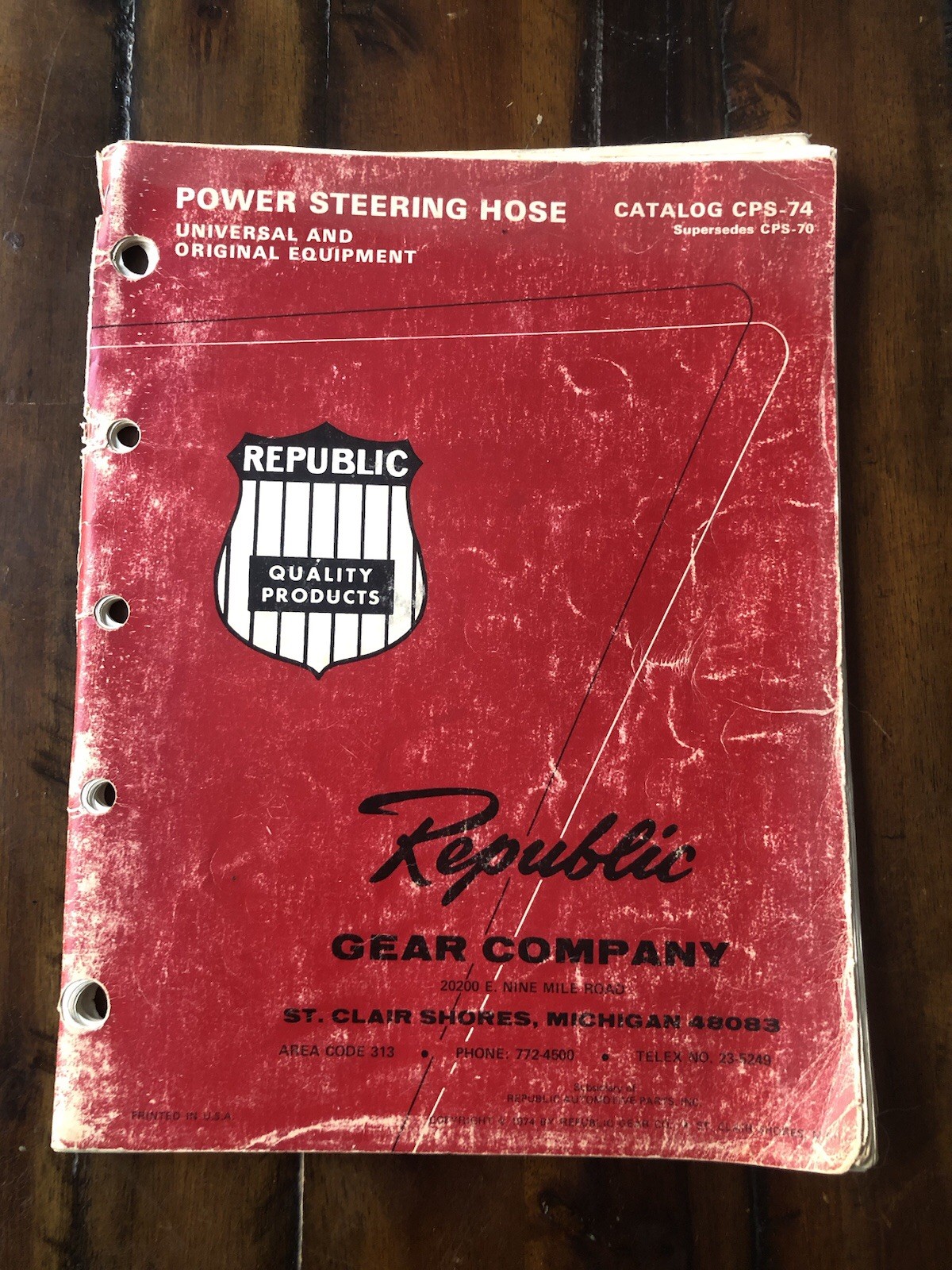 Vintage Republic Power Steering Hose Book 1950’s Thru The 1970’s W/interchange Vintage Republic Power Steering Hose Book 1950’s Thru The 1970’s W/interchange