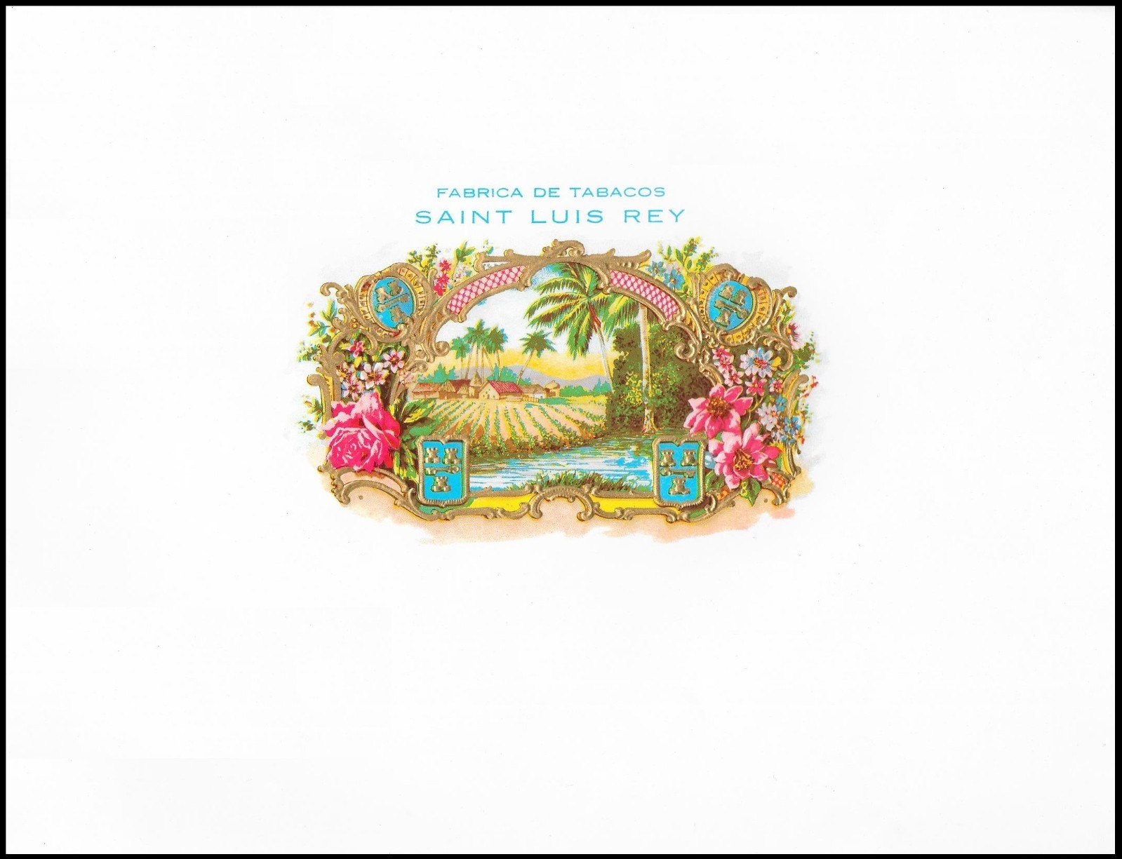 Cigar Box Label of SAINT LUIS REY embossed.  BEST CUBAN COLLECTIBLES