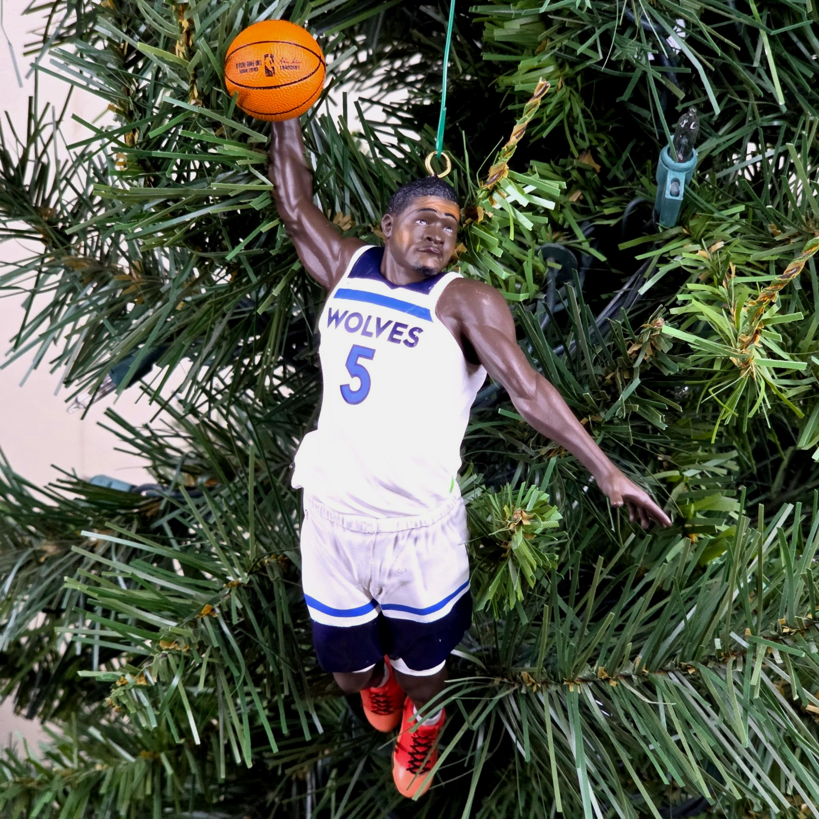 Anthony Edwards Minnesota Timberwolves NBA Basketball Xmas Ornament Jersey #5