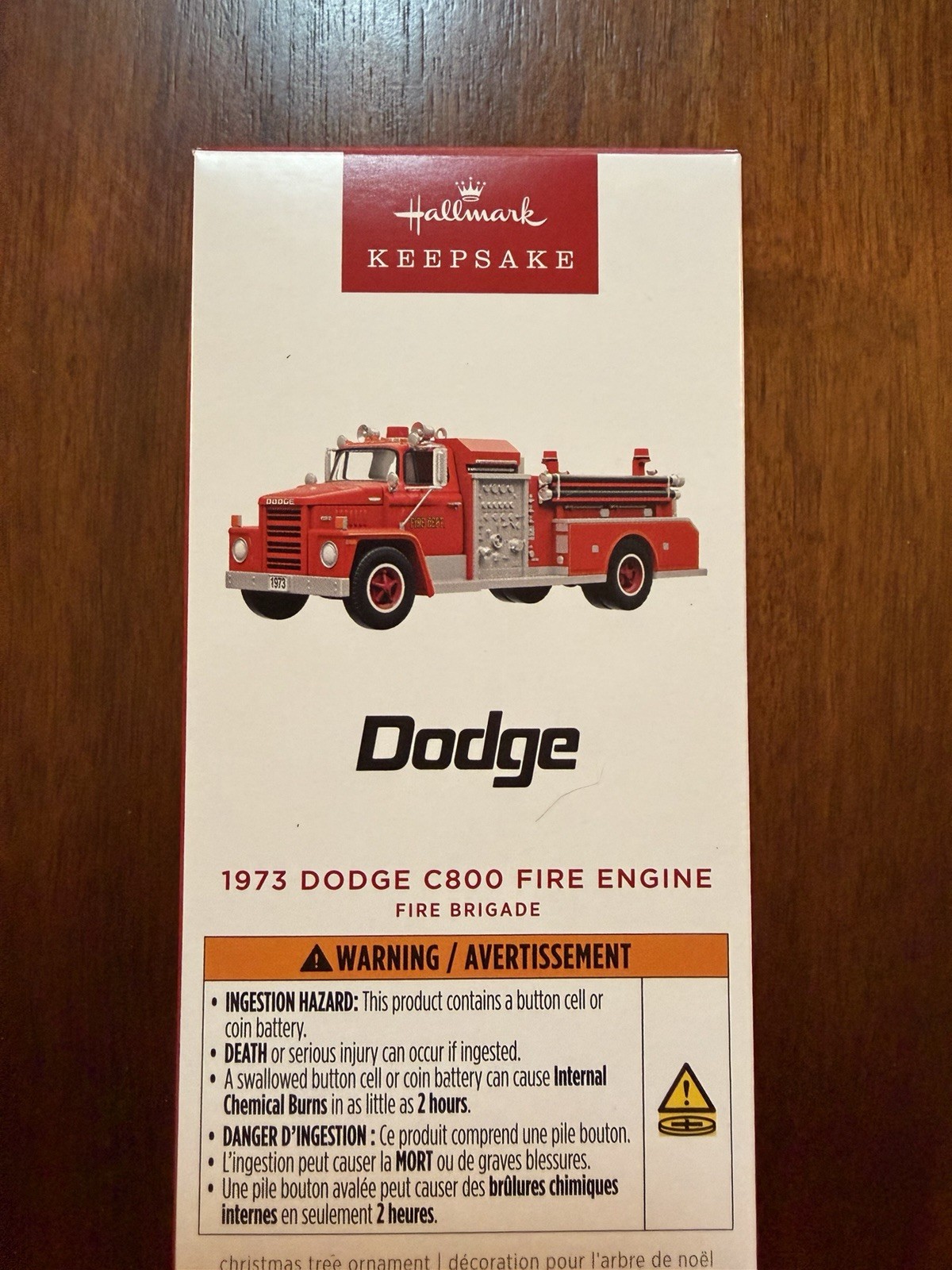 2026 Hallmark Ornament:  Fire Brigade 1973 Dodge C800 Fire Engine With Light