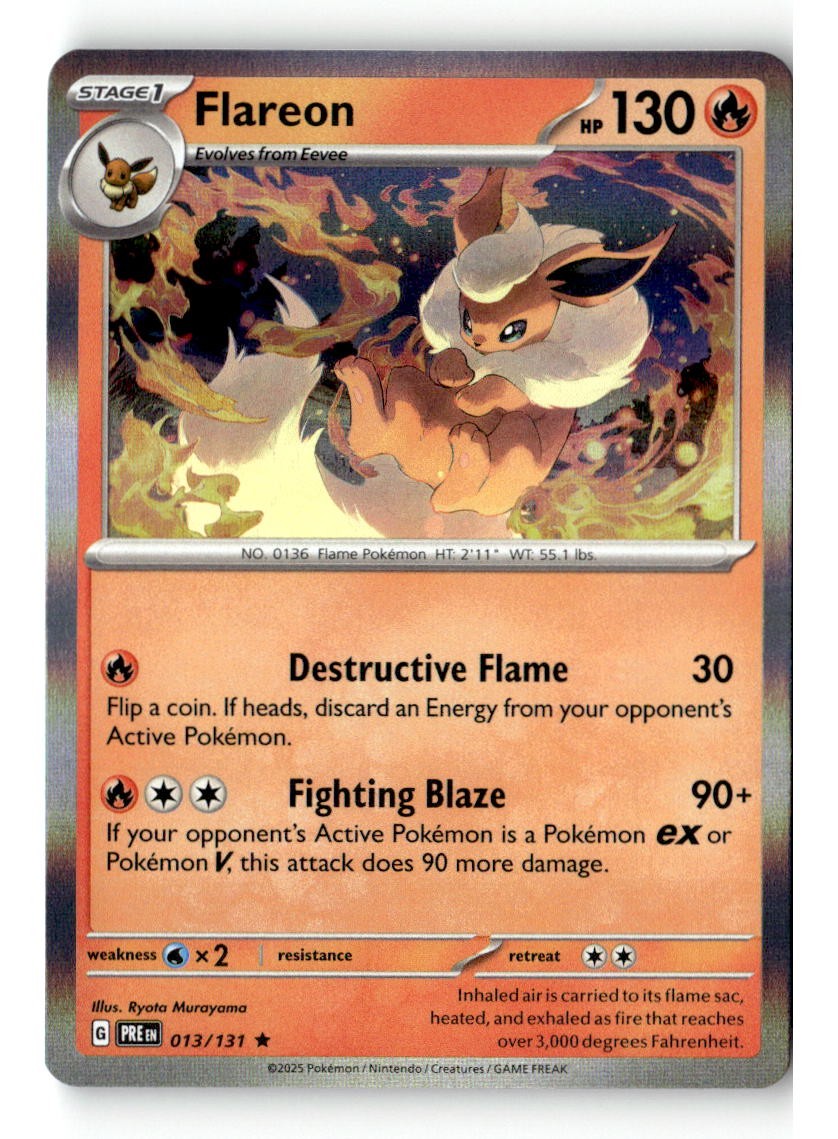 Flareon Holofoil[PRE - 013/131] (NM) Pokemon