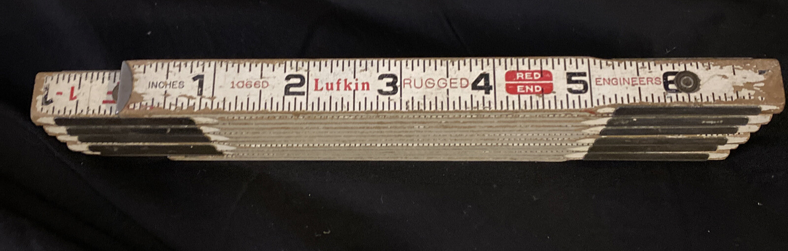 Vintage Lufkin 1066D Red End Extension Wood Rule Engineers Carpenter 6’ White