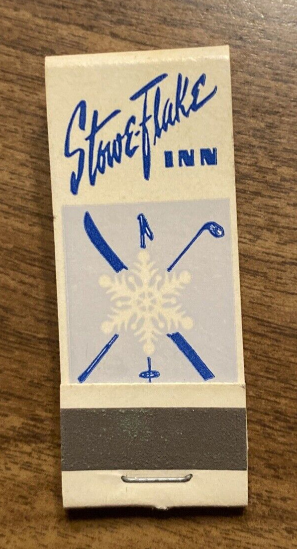 Vintage Stowe-Flake Inn Stowe Vermont VT Hotel Restaurant Advertising Matchbook