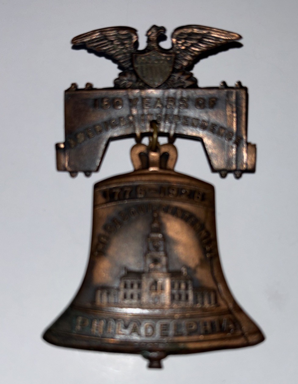 Vtg 1926 Philadelphia Sesqui-Centennial Expo Liberty Bell Medal. Complete RARE