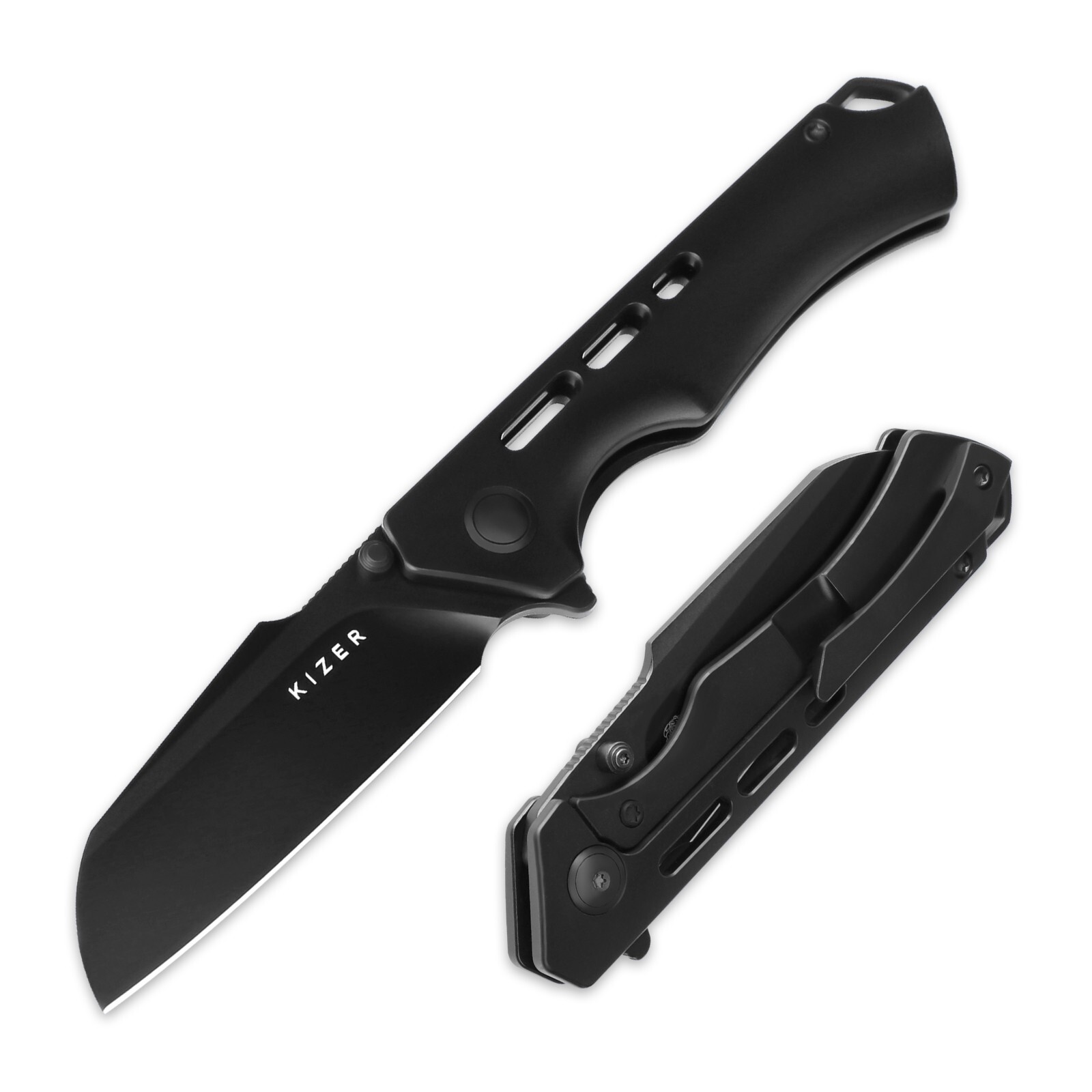 Kizer Crest Sheepsfoot Folding Pocket Knife S35VN Blade Titanium Handle Ki3714A2