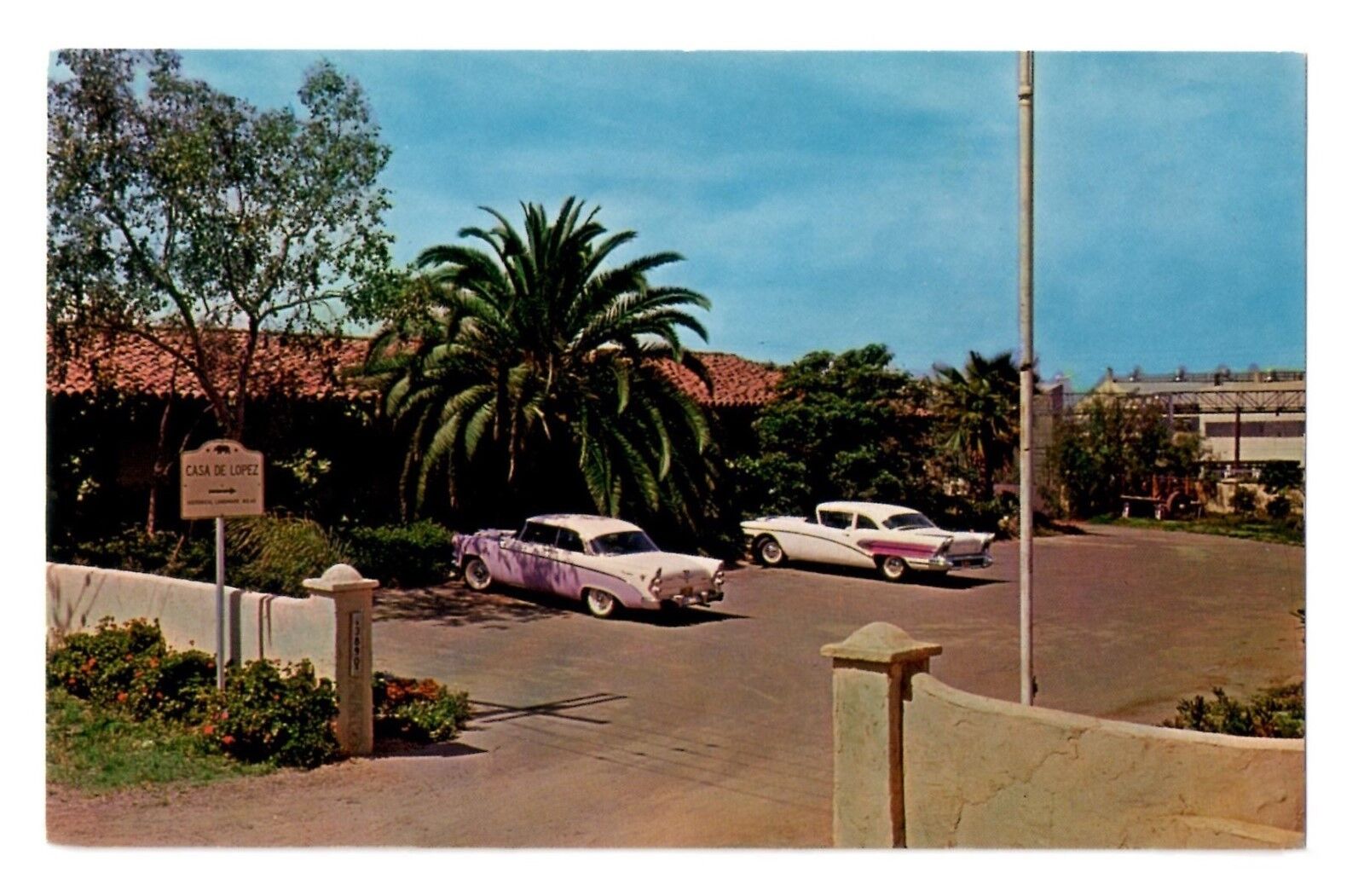 1950's Cars @ California, Old Town San Diego Candle Shop & Museum RPPC Un-Posted