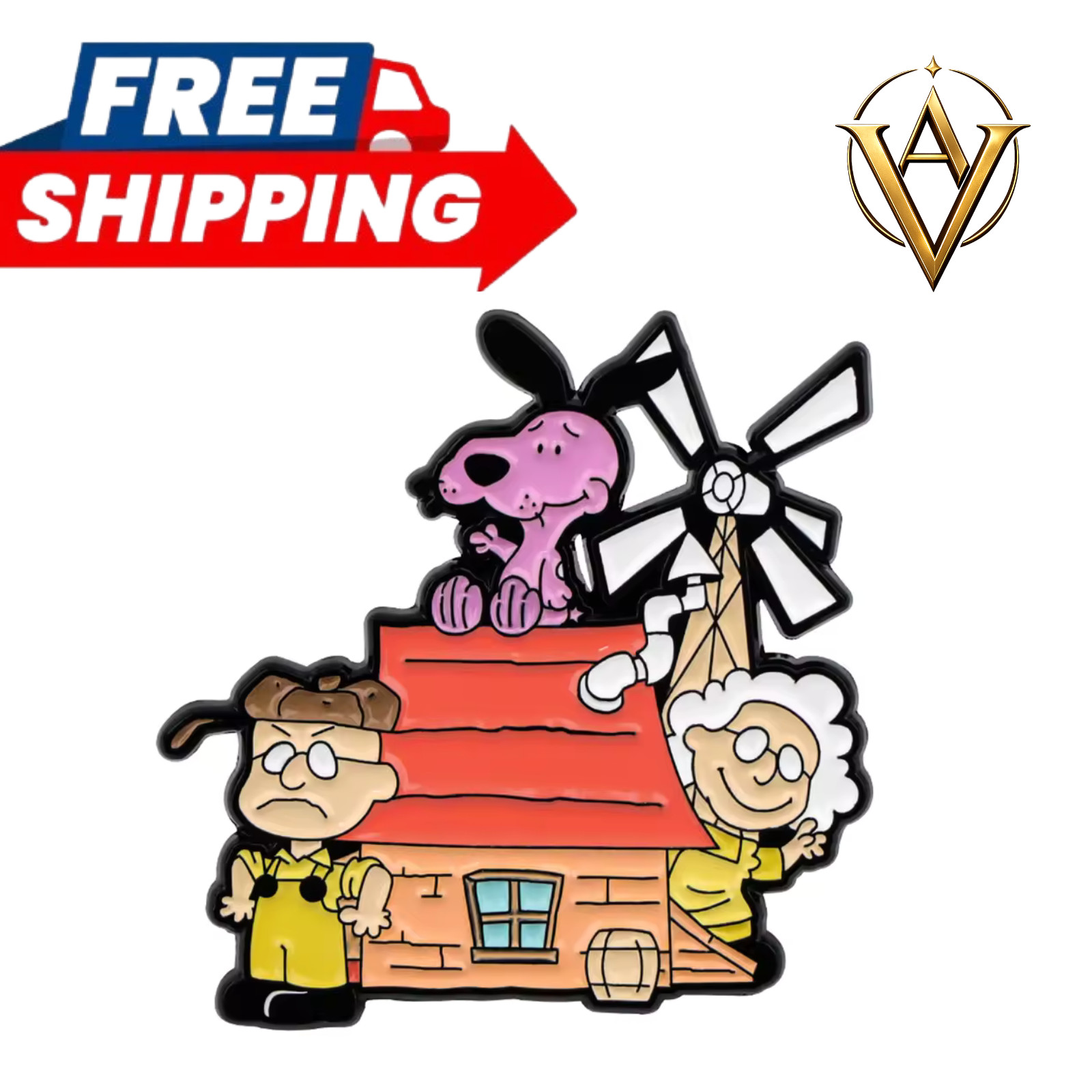 Funny Cartoon Dog Family Enamel Pin Character Collectible Gift 