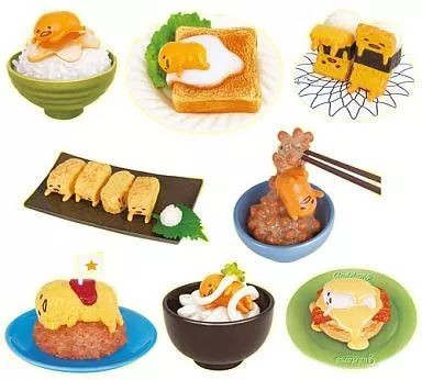 Sanrio Re-ment Gudetama Plate Complete Set of 8 Mini Figures PVC C381