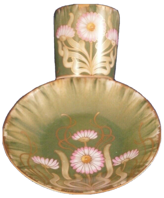Antique Art Nouveau 19thC Nymphenburg Porcelain Cup & Saucer Porzellan Tasse