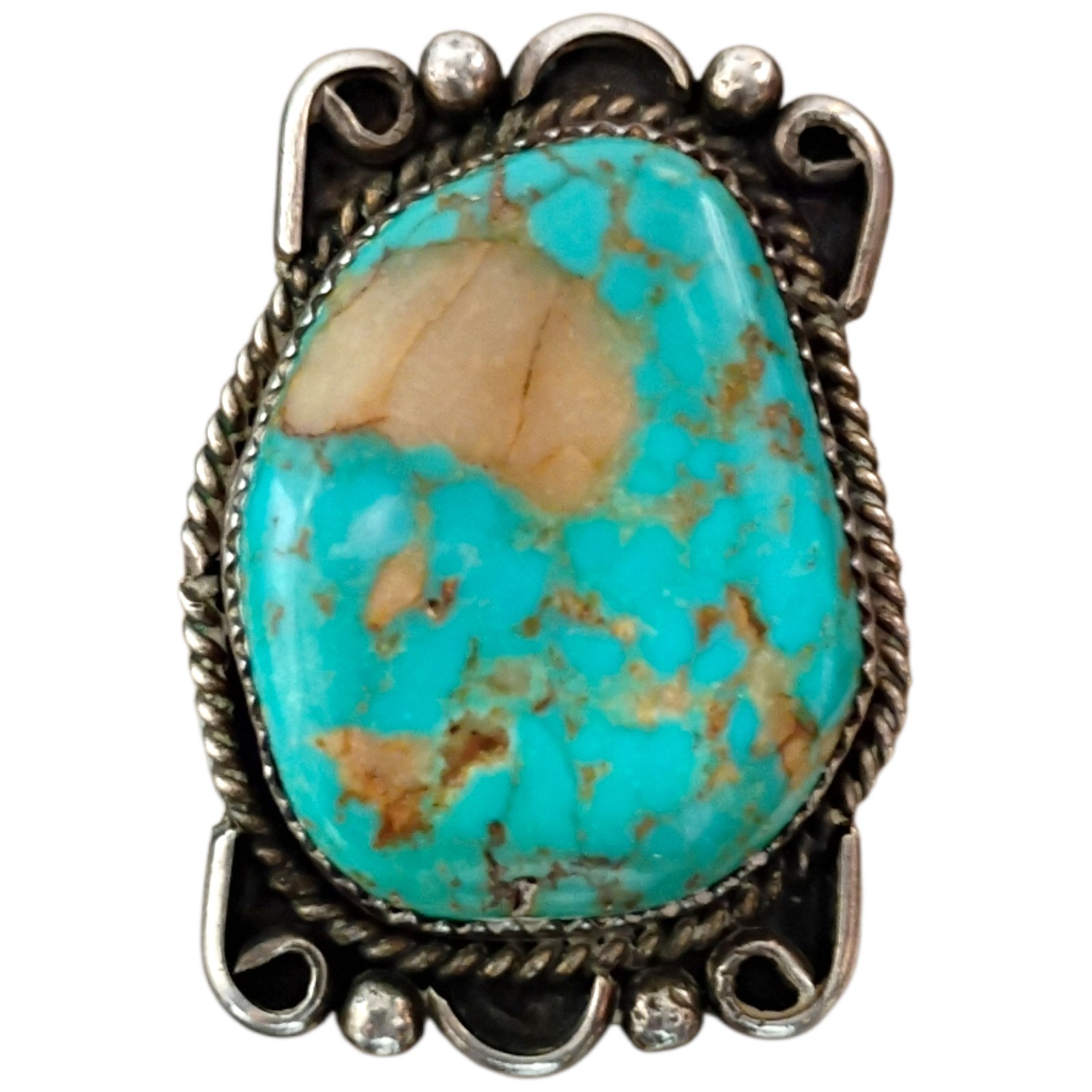 Chris Charley Navajo Sterling Silver Royston Quartz Inclusion Turquoise Ringsz9 Chris Charley Navajo Sterling Silver Royston Quartz Inclusion Turquoise Ringsz9