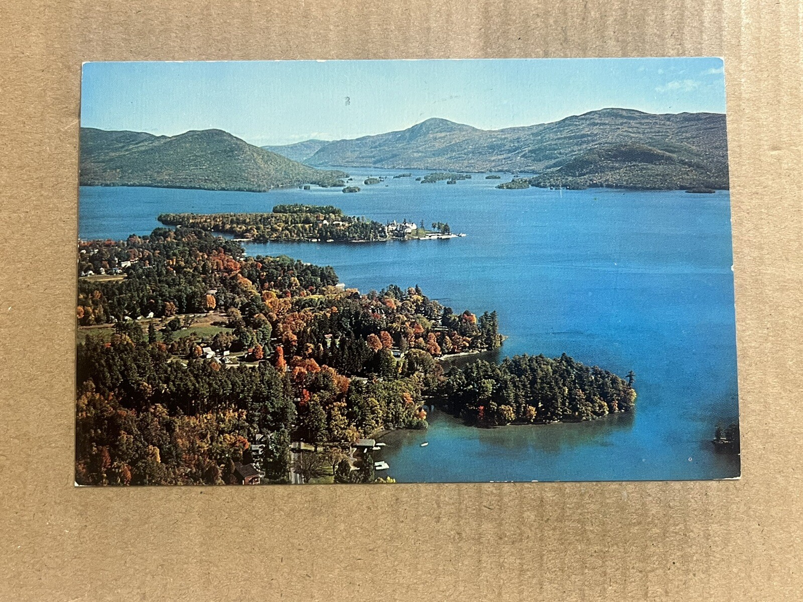 Postcard Bolton Landing NY New York Lake George Aerial View Vintage PC