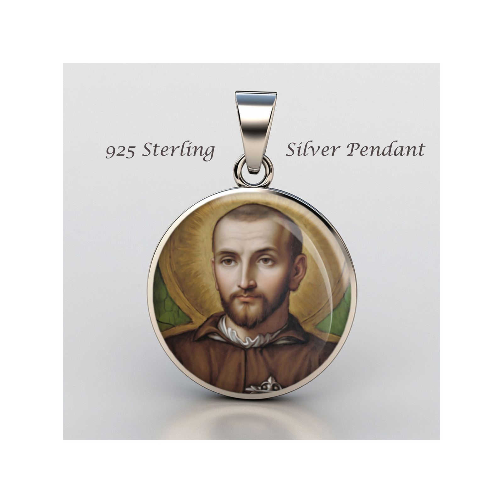 Saint Jean De Lalande 925 Sterling Silver Christian Medal