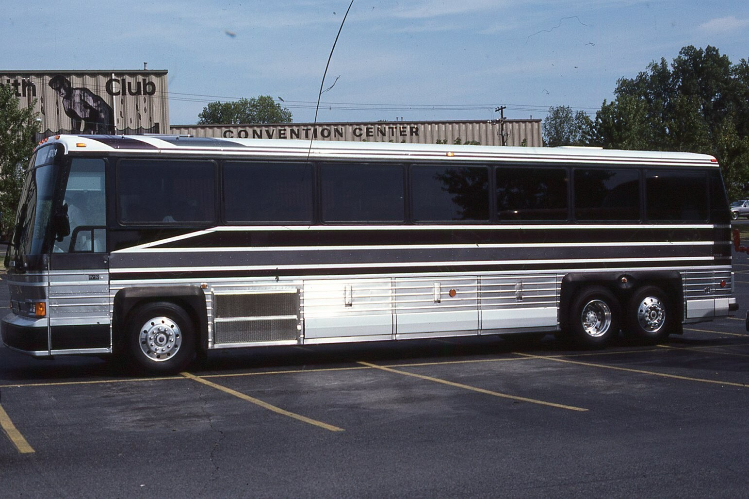 Original Bus Slide Charter Unmarked Black White Silver Bus 1986 #18