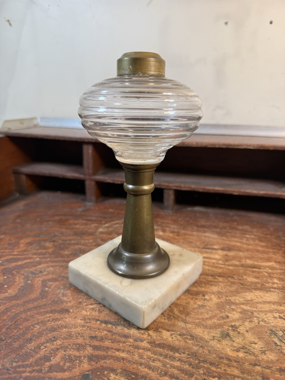 Antique 1800’s Whale Oil / Kerosene Lamp  Marble Base   No Cracks.  No 1 Sized