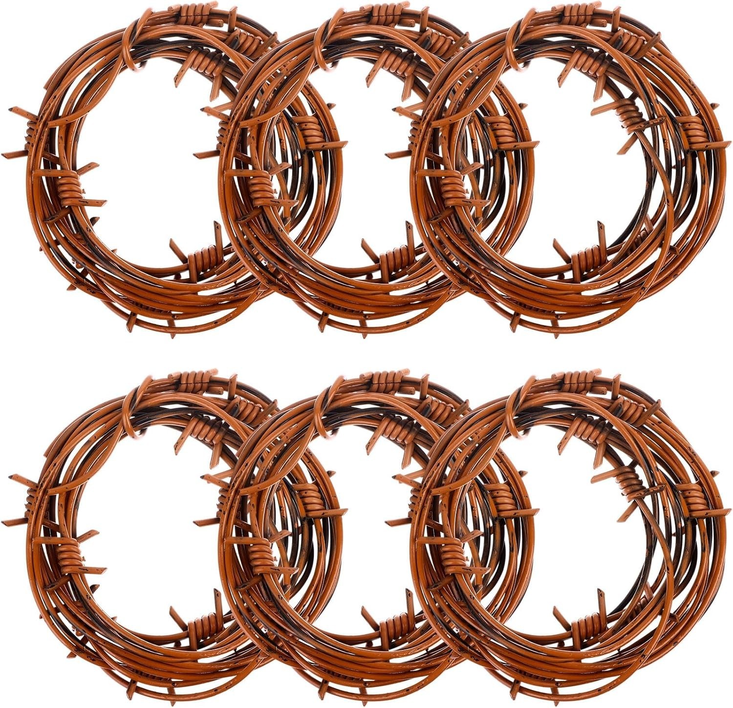 49 Foot Fake Rusted Barbed Wire Decoration 6 Pcs Halloween Barb Wire Plastic Pro