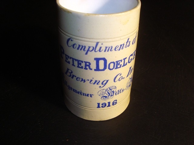 Circa 1916 Peter Doelger Brewing Ceramic Mug, New York