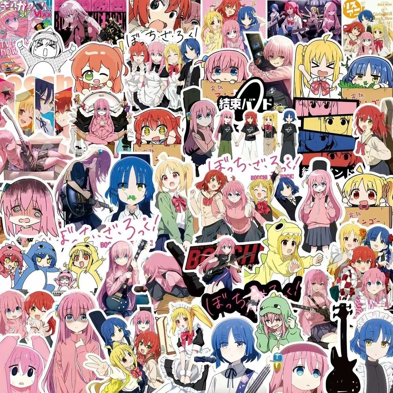 75PCS Bocchi The Rock Manga Anime Stickers Cute Girls Decor DIY Phone Laptop