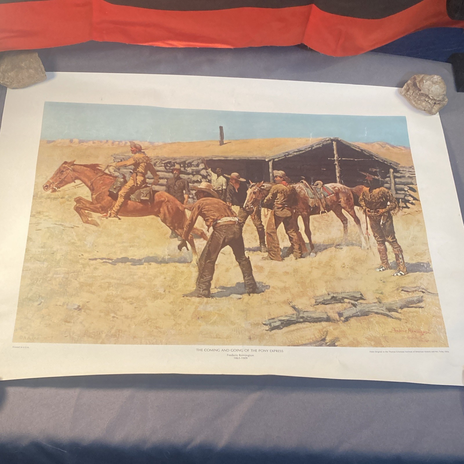 Frederic Remington Western Art Print Pony Express Cowboy Horse Landscape USA