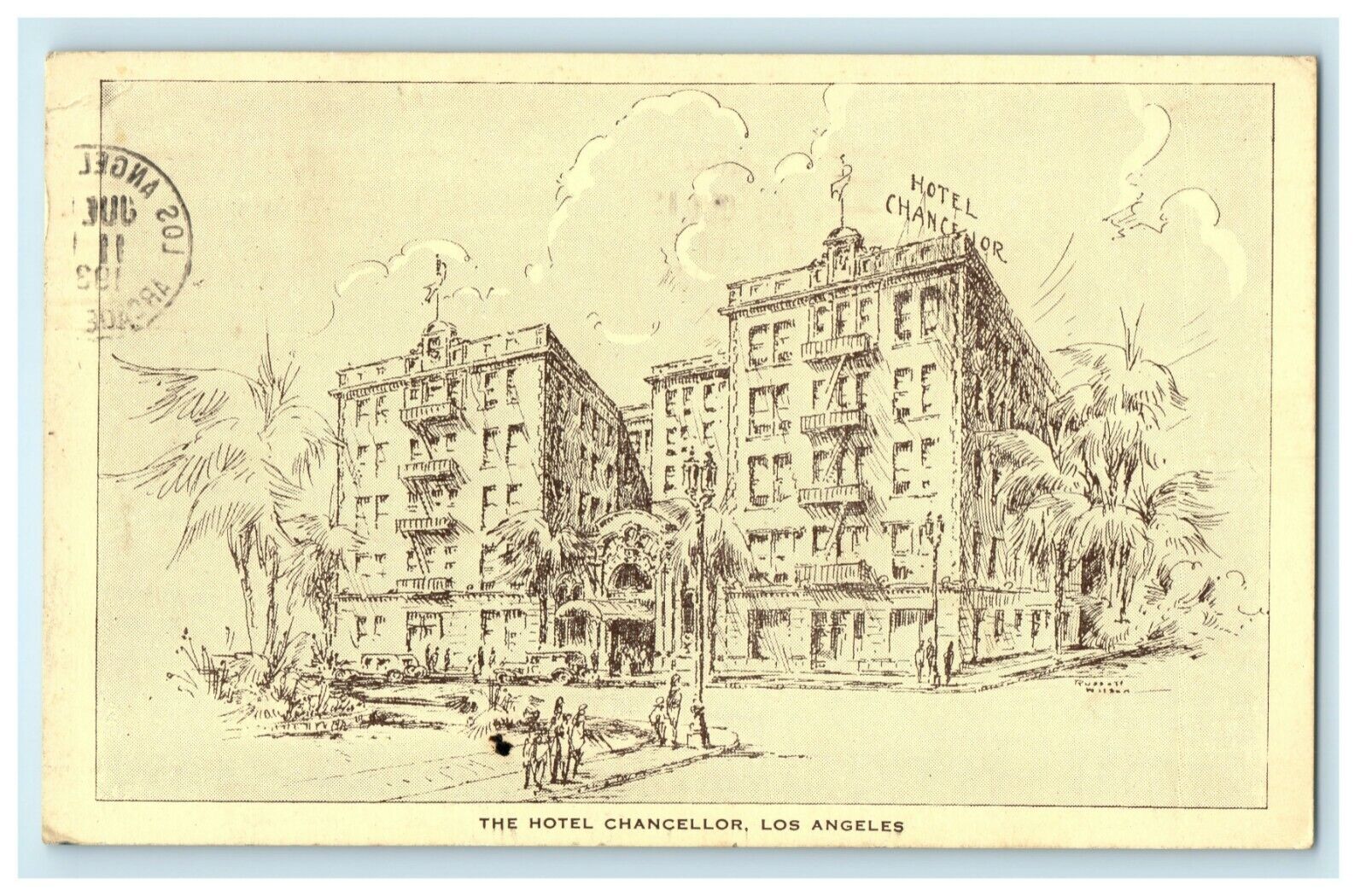 1935 Hotel Chancellor Los Angeles CA Advertising Chancellor Postcard