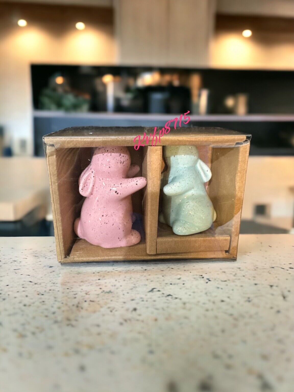 Bunny Pastel Cute Salt/ Pepper Shakers Collectibles Decor Cute Pink, Blue
