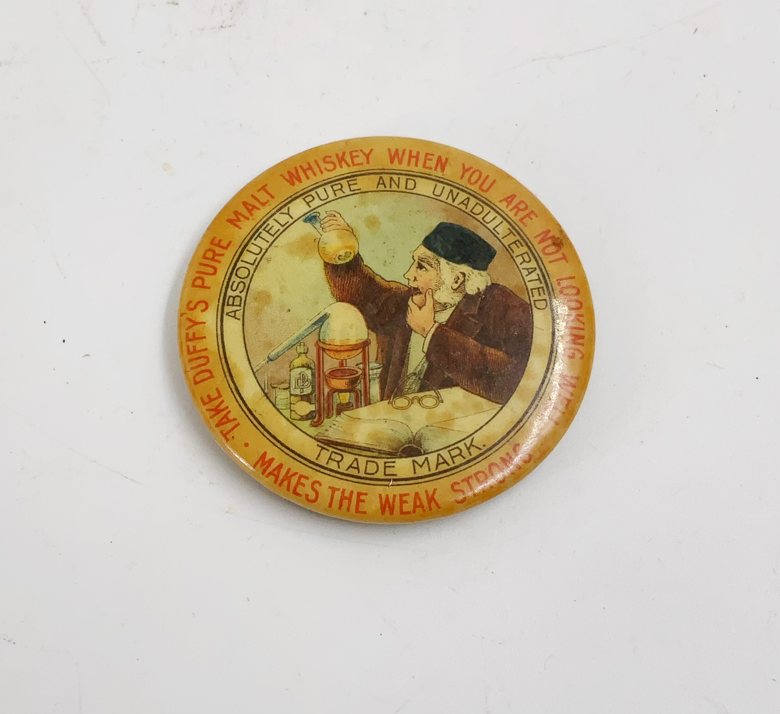 ANTIQUE PRE PRO Duffys pure malt whiskey advertising mirror