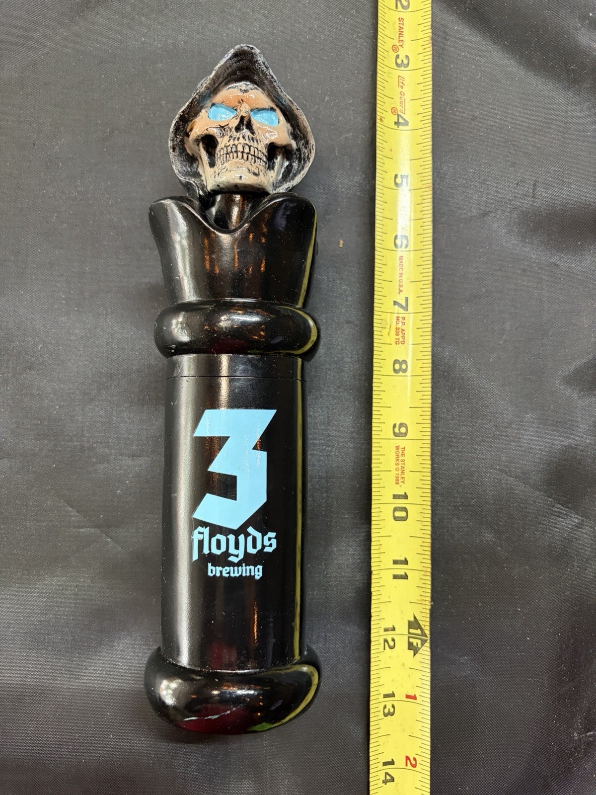 NEW Three 3 Floyds Brewing Zombie Ice Skeleton Skull Beer Tap Handle