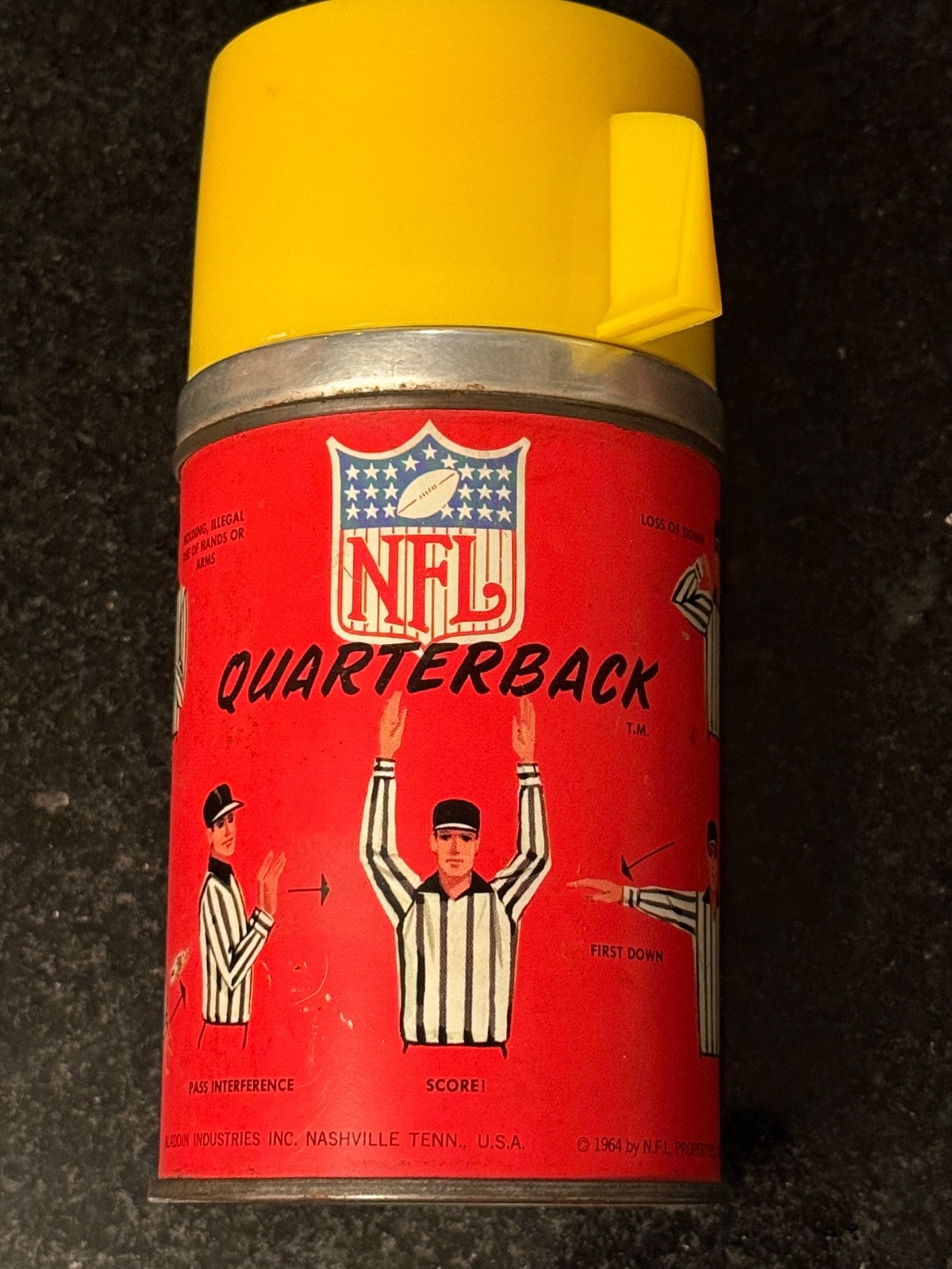 Vintage Aladdin 1964 NFL Quarterback Thermos