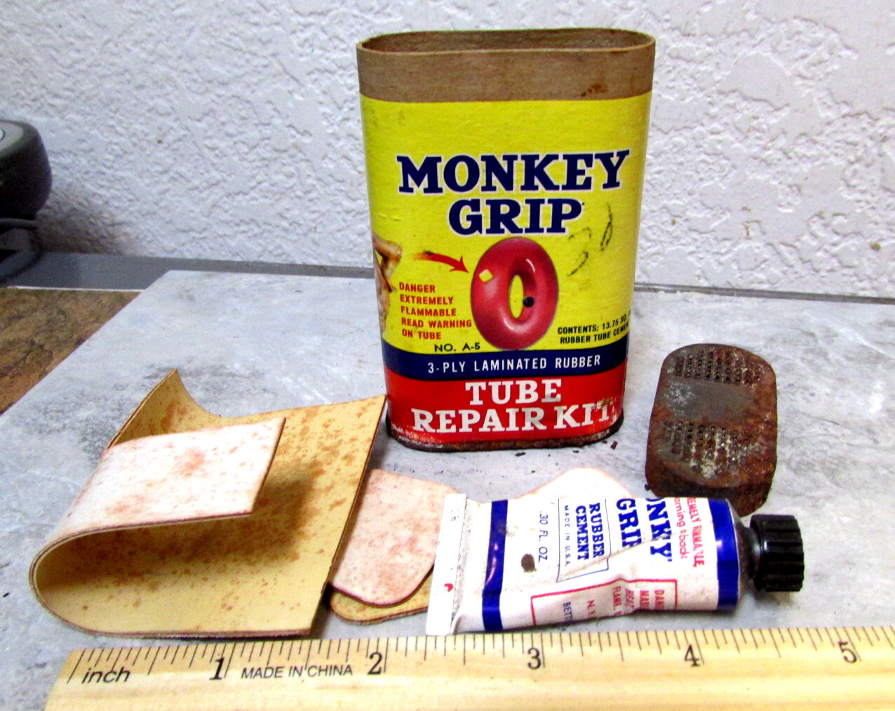 vintage Monkey Grip Tire Tube repair kit A-5, nice man cave decor item