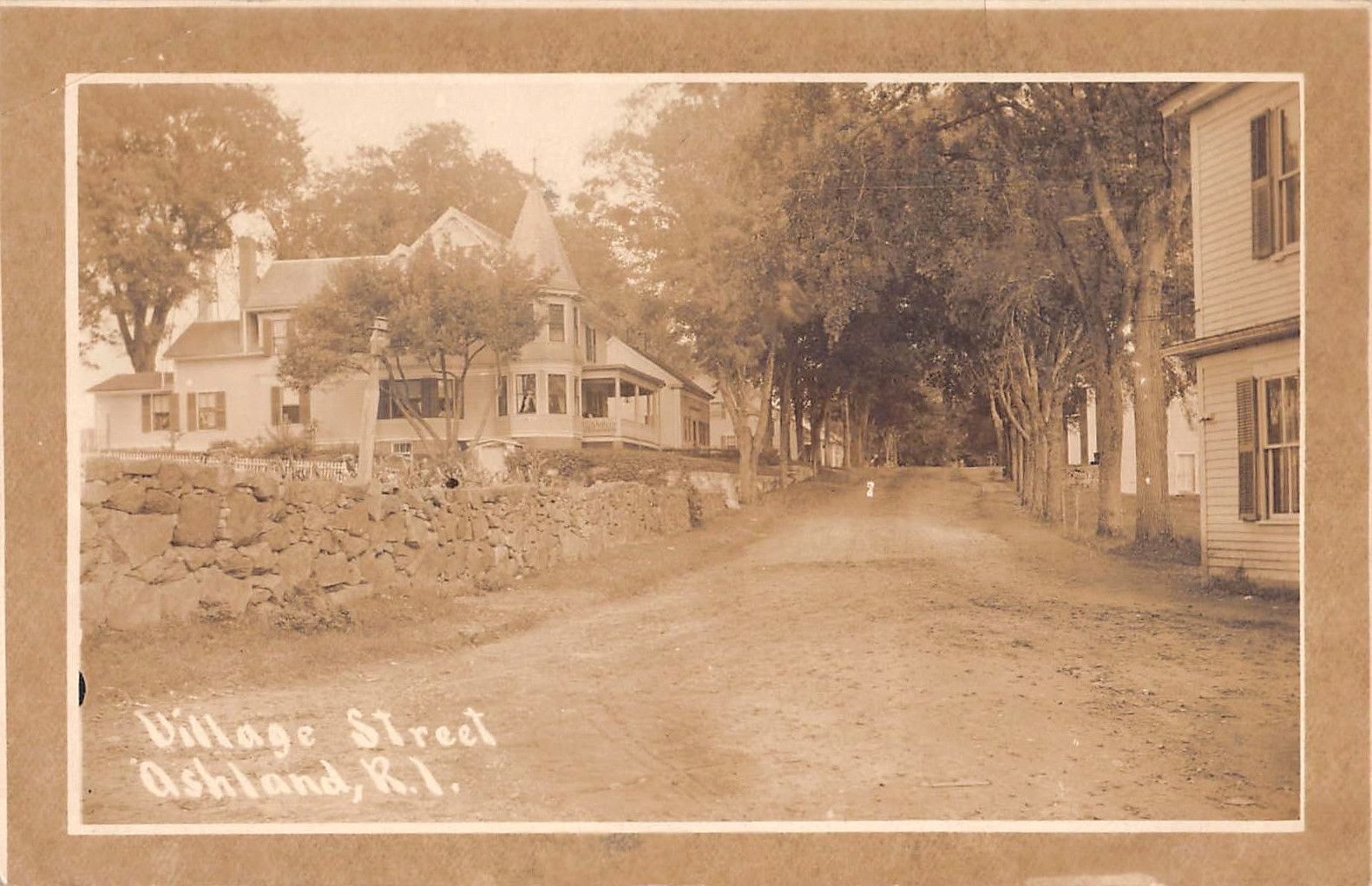 1912 RPPC Homes Village Street Ashland RI