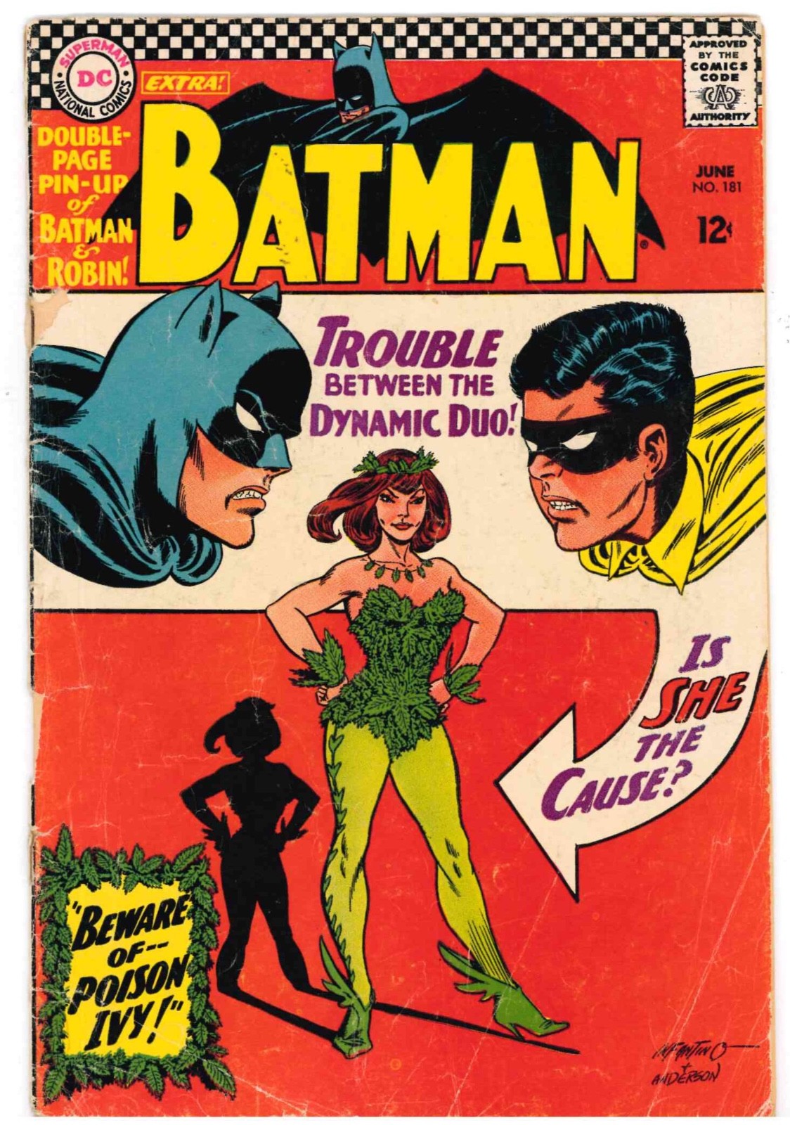 Batman #181 (DC Comics June 1966) 1st Poison Ivy - No Insert