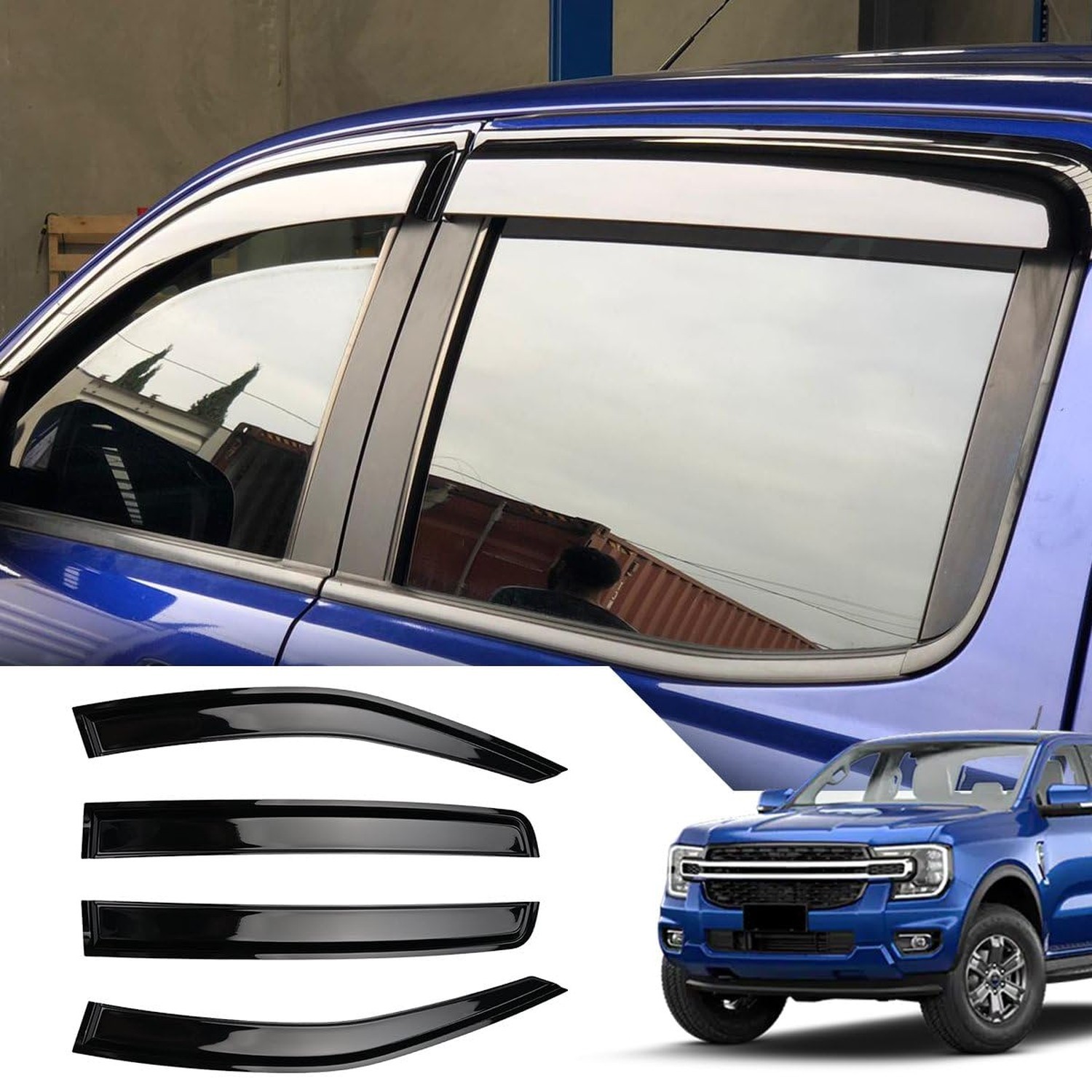 Auto Window Visors Rain Guards Shield, Window Vent Visors Shades Wind Deflect... Auto Window Visors Rain Guards Shield, Window Vent Visors Shades Wind Deflect...