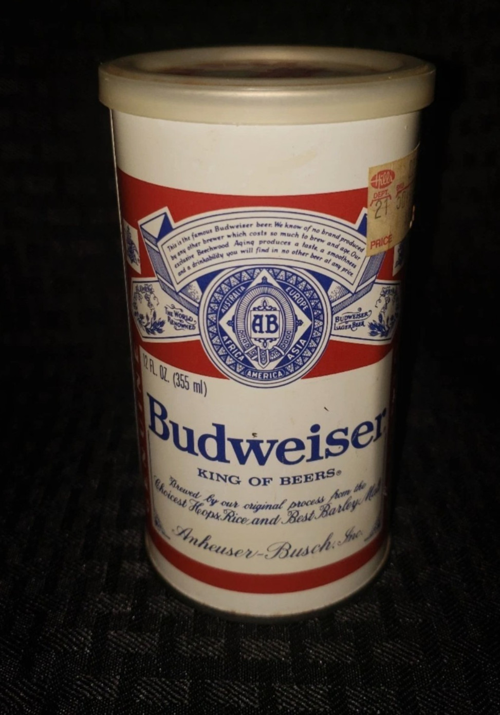Vintage Budweiser Beer Can with Six Pack Men\'s white Handkerchiefs