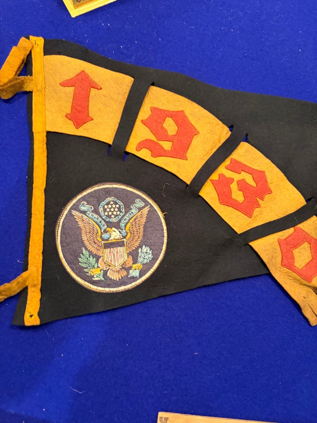 Vintage Felt Pennant FT. HARRISON IND. Sewn Letters 1930 US Seal Fort Benjamin