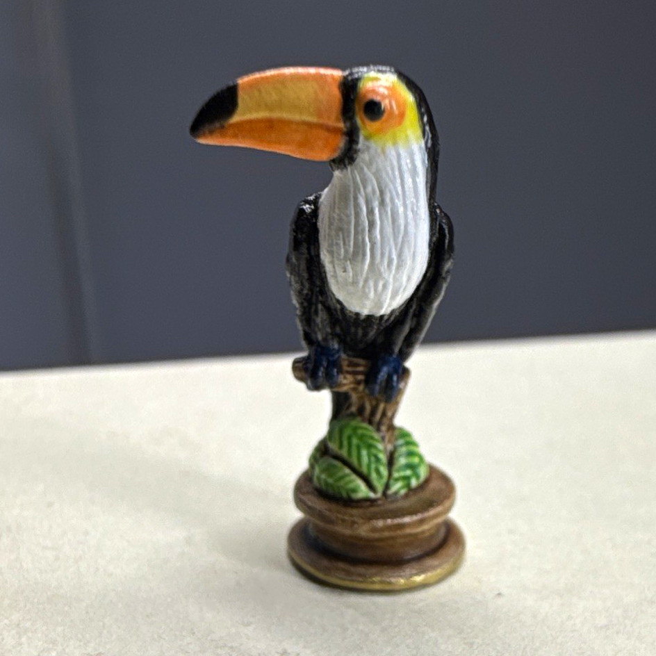 Randall Zadar 1994 Toucan Hand Painted Bronze Miniature #8-P Rare Early Piece
