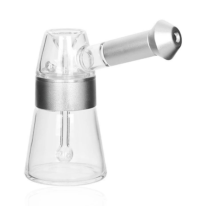 Dry Burning Glass Pipe Aluminum Alloy Dry Herb Tobacco Hookah Shisha Smoking 