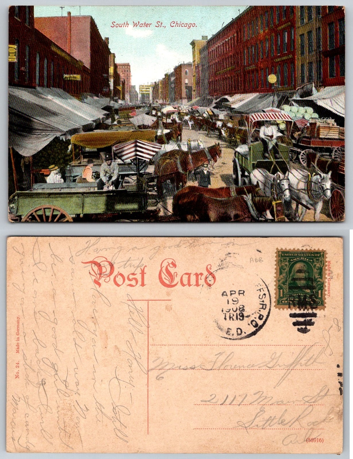 Standard South Water St. Chicago Street Market Postcard