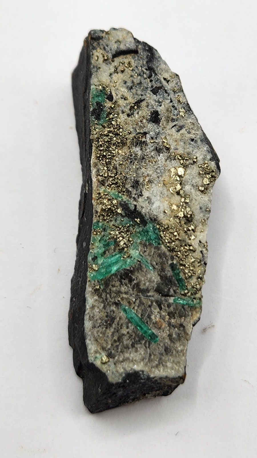 18g Natural Colombian Emerald Crystals Pyrite Matrix Muzo Specimen 48x20mm Raw