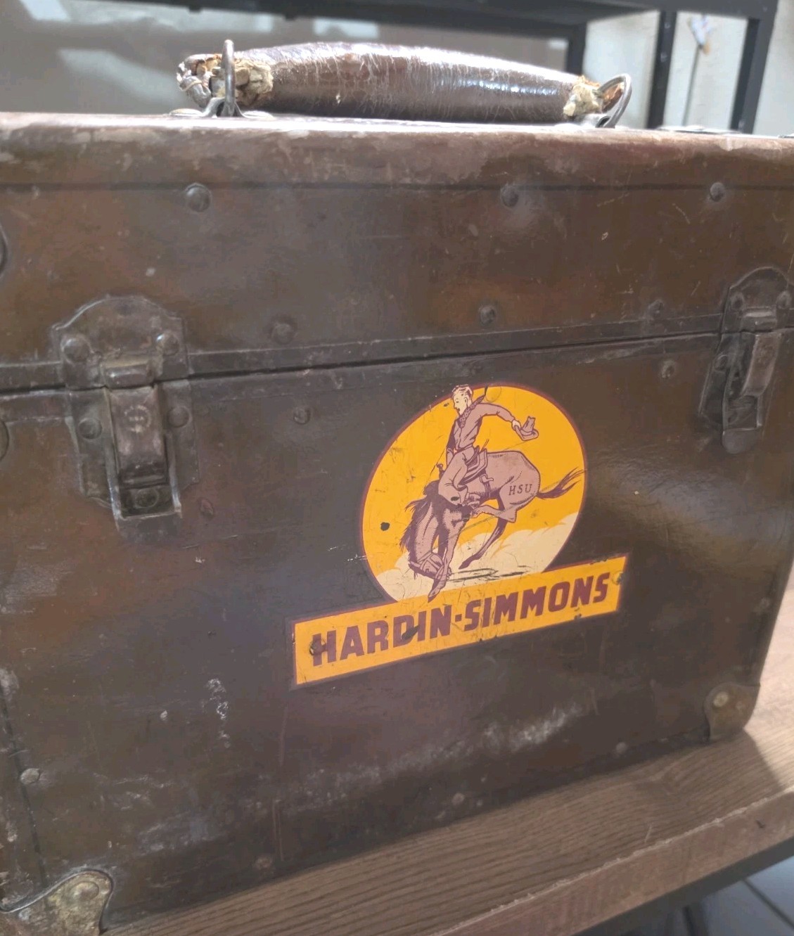 Vintage 1940s Hardin Simmons University Trunk Case Southwestern Alton Williams 