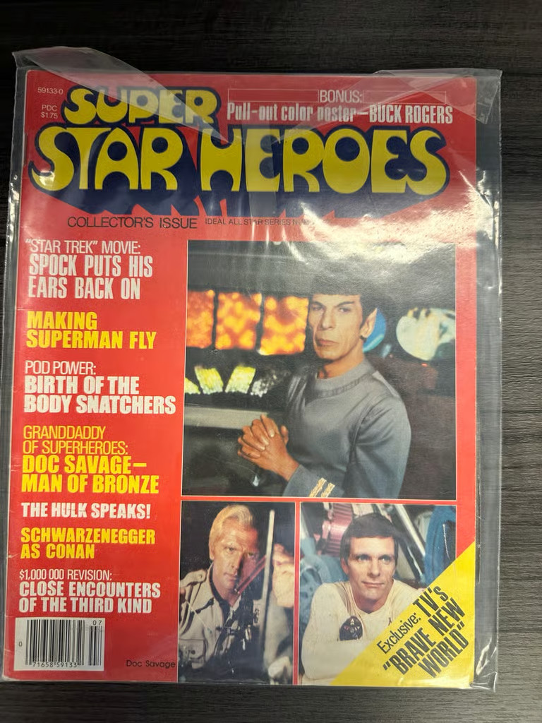 Super Star Heroes Magazine #7 May 1979 Star Trek Spock Cover Buck Rogers Poster